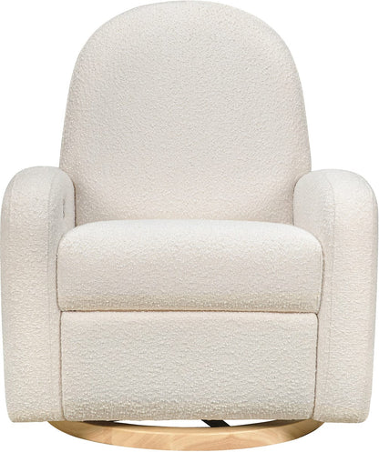 Babyletto Nami Electronic Swivel Glider Recliner w/ USB - Ivory Boucle w/ Light Wood Base - M23188WBLB