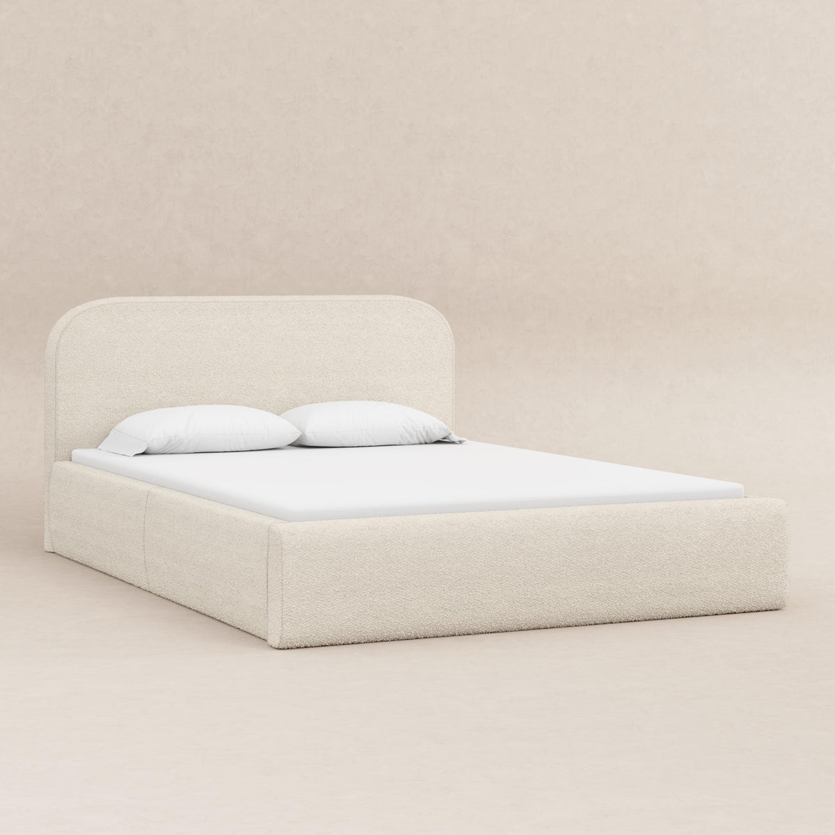 Babyletto Nara Full Floor Bed - Performance Ivory Boucle