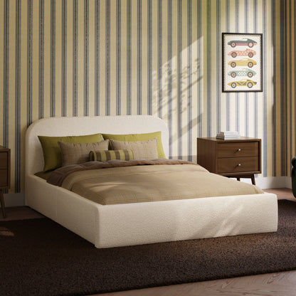 Babyletto Nara Full Floor Bed - Performance Ivory Boucle