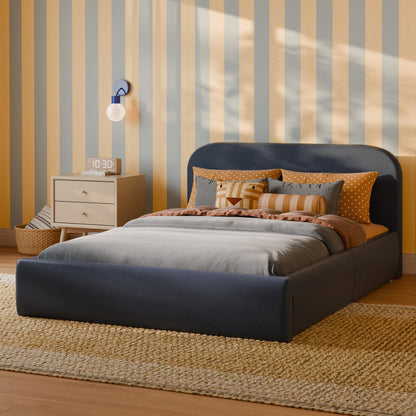 Babyletto Nara Full Floor Bed - Performance Navy Eco-Twill