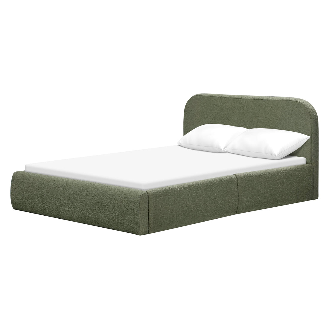Babyletto Nara Full Floor Bed - Performance Olive Boucle