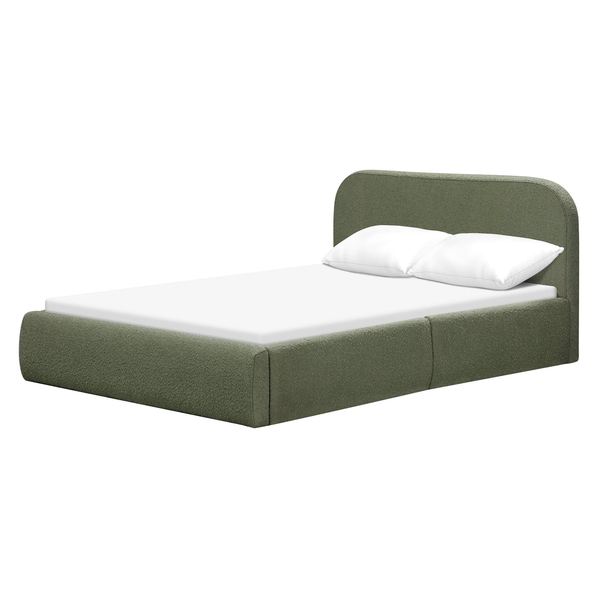 Babyletto Nara Full Floor Bed - Performance Olive Boucle