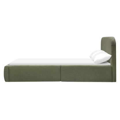 Babyletto Nara Full Floor Bed - Performance Olive Boucle