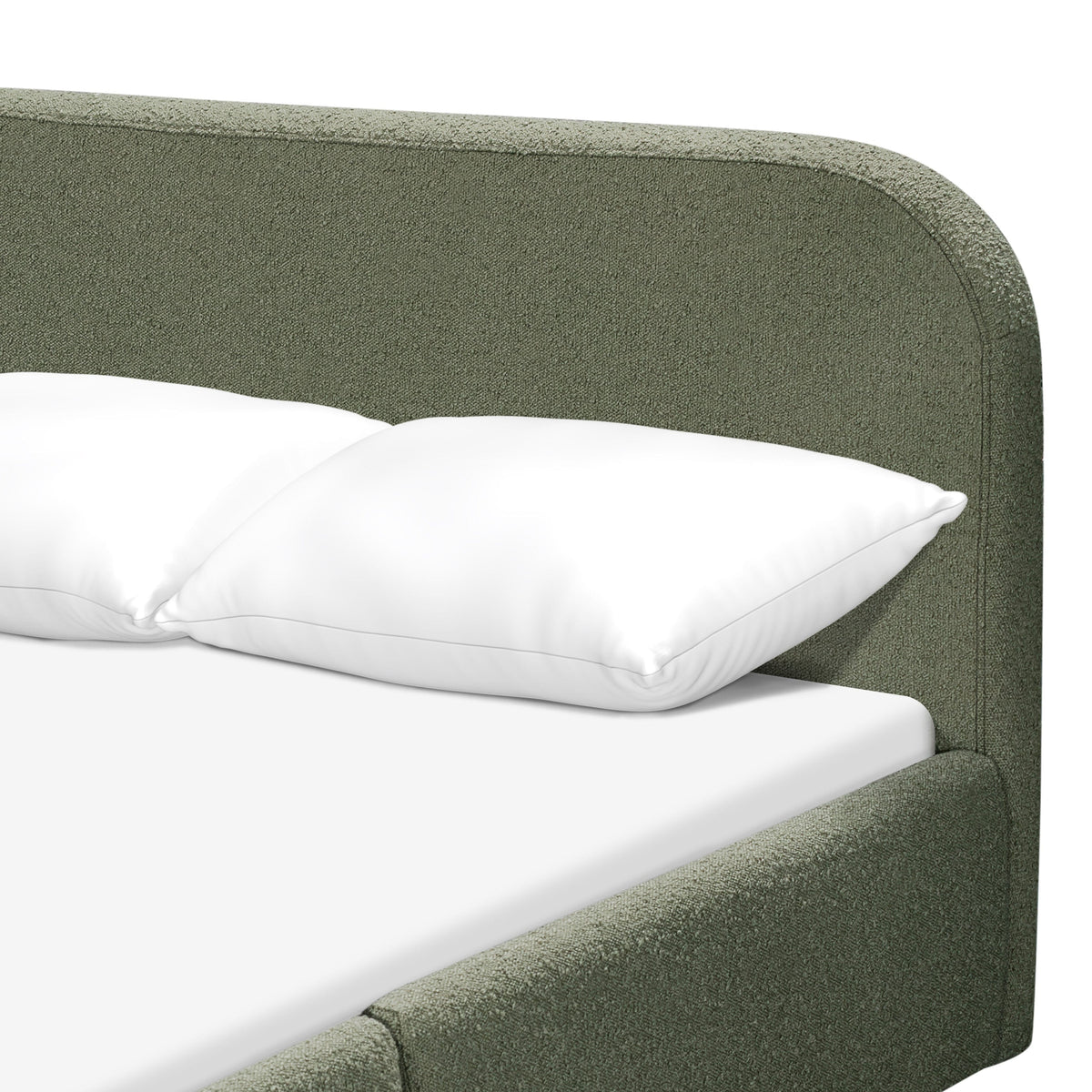 Babyletto Nara Full Floor Bed - Performance Olive Boucle