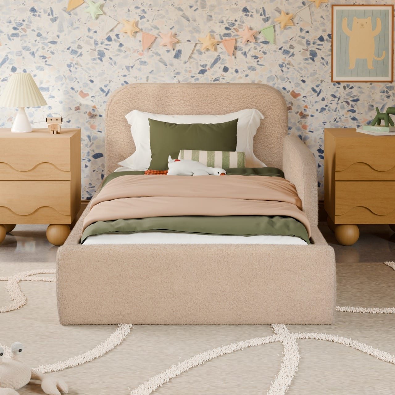 Babyletto Nara Twin Bed - Chai Shearling - M31269CSG