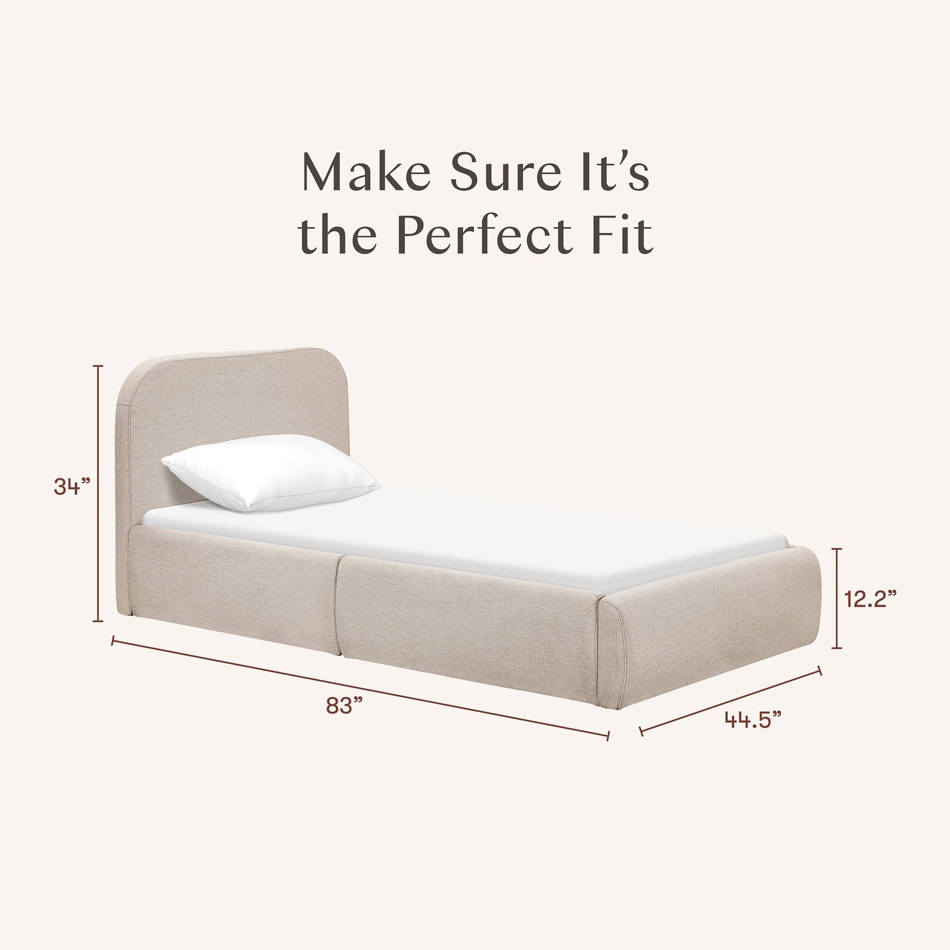 Babyletto Nara Twin Bed - Performance Beach Eco-Weave - M31269PBEW