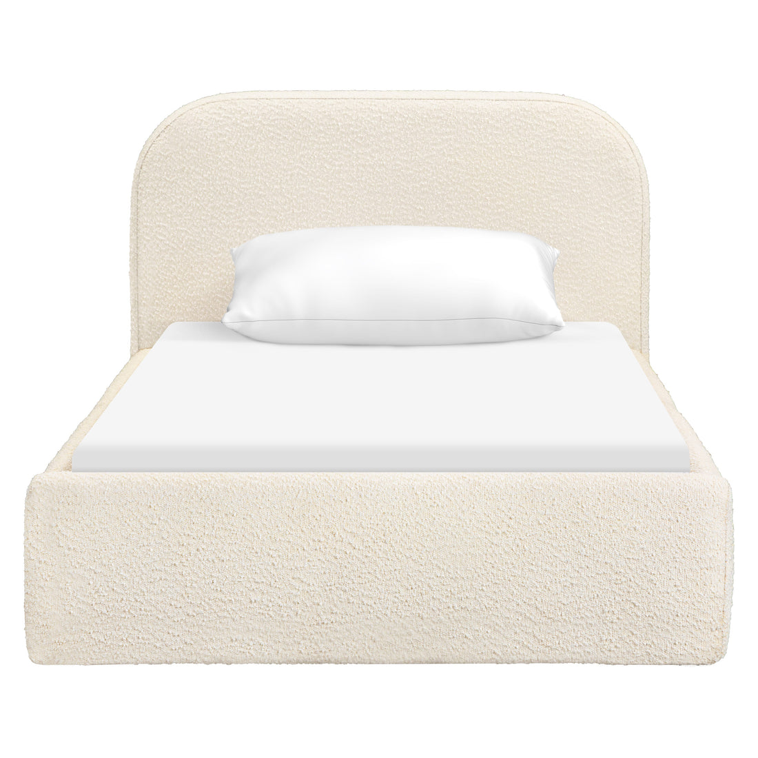 Babyletto Nara Twin Floor Bed - Performance Ivory Boucle
