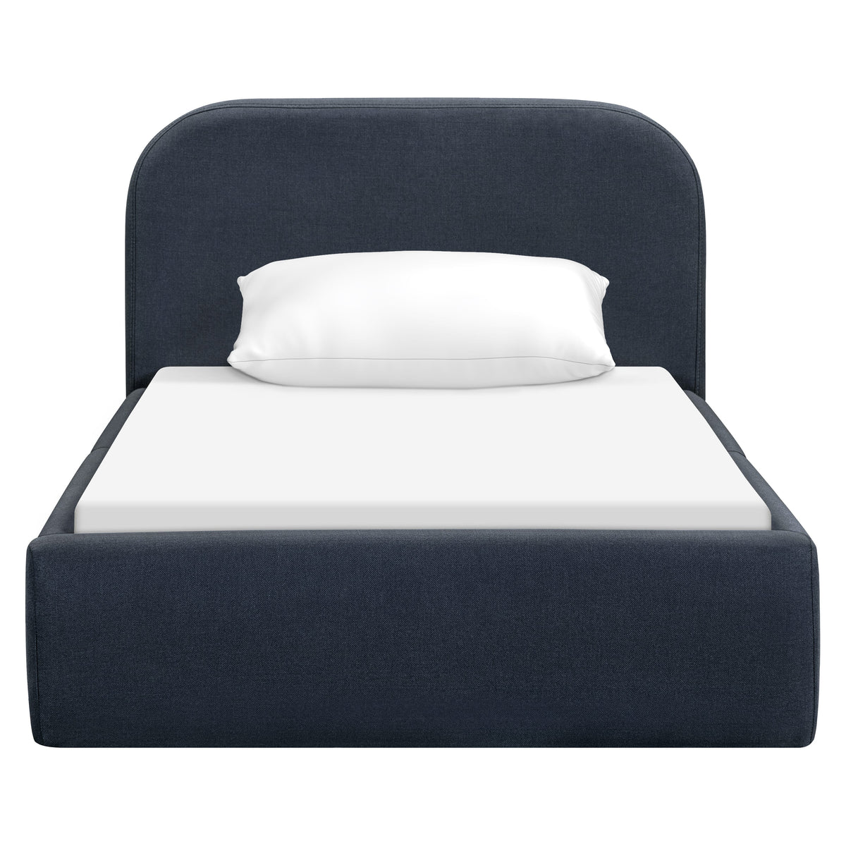 Babyletto Nara Twin Floor Bed - Performance Navy Eco-Twill