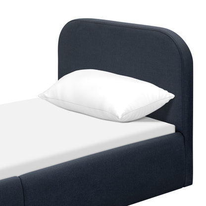 Babyletto Nara Twin Floor Bed - Performance Navy Eco-Twill