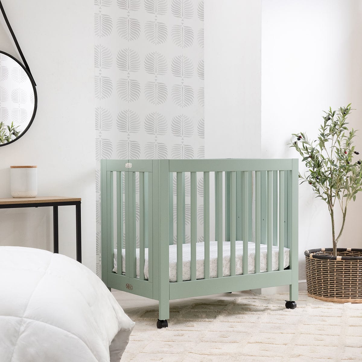 Babyletto Origami Mini Crib - Light Sage - M6698LS