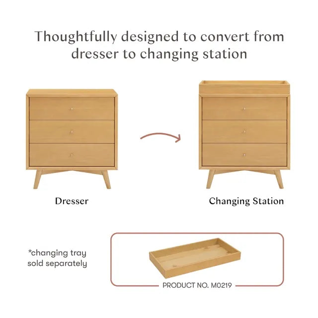 Babyletto Palma 3-Drawer Assembled Dresser - Honey - M15913HY