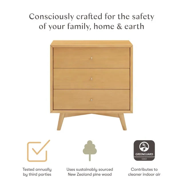 Babyletto Palma 3-Drawer Assembled Dresser - Honey - M15913HY
