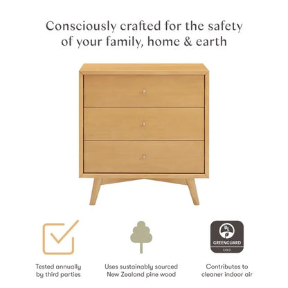 Babyletto Palma 3-Drawer Assembled Dresser - Honey - M15913HY
