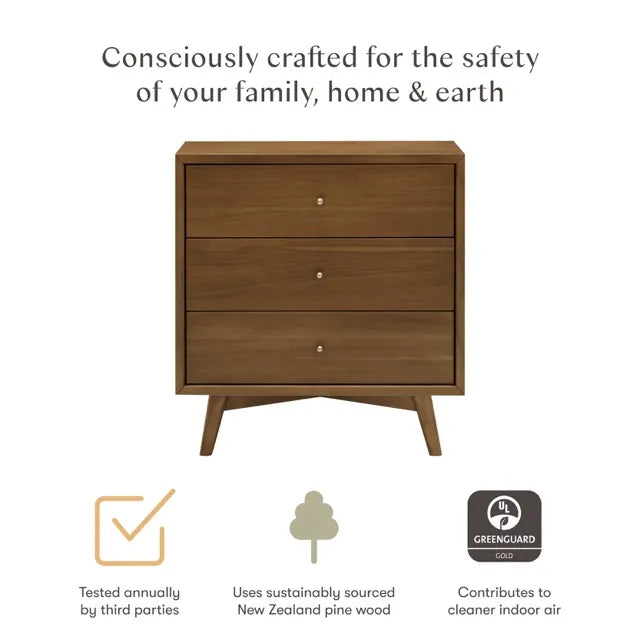 Babyletto Palma 3-Drawer Assembled Dresser - Natural Walnut - M15913NL