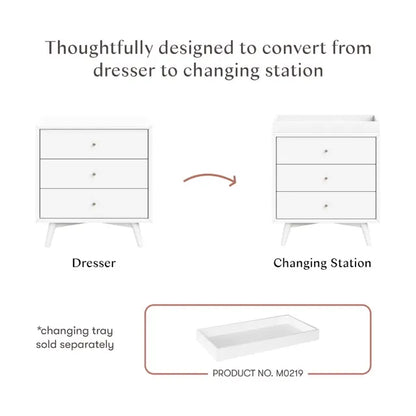 Babyletto Palma 3-Drawer Assembled Dresser - White - M15913W