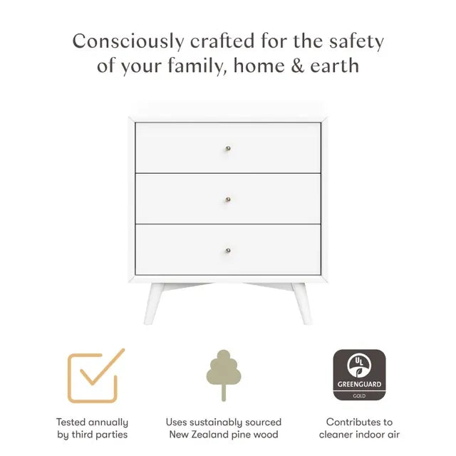 Babyletto Palma 3-Drawer Assembled Dresser - White - M15913W
