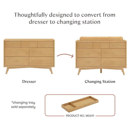 Babyletto Palma 7-Drawer Assembled Double Dresser - Honey - M15916HY