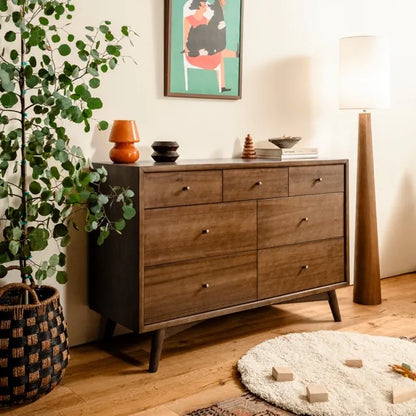 Babyletto Palma 7-Drawer Assembled Double Dresser - Natural Walnut - M15916NL