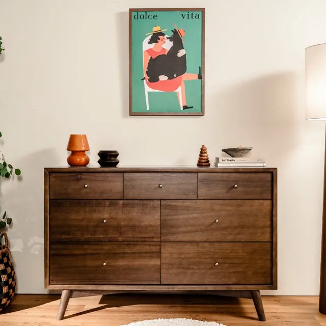 Babyletto Palma 7-Drawer Assembled Double Dresser - Natural Walnut - M15916NL