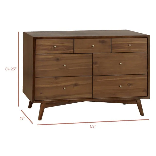 Babyletto Palma 7-Drawer Assembled Double Dresser - Natural Walnut - M15916NL