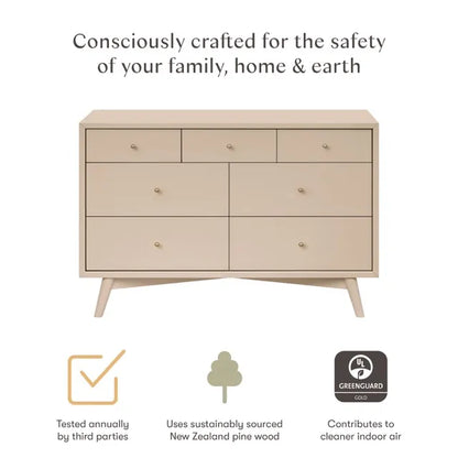 Babyletto Palma 7-Drawer Assembled Double Dresser - Taupe - M15916TPE