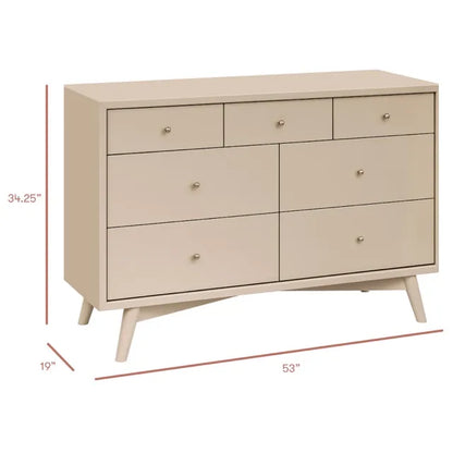 Babyletto Palma 7-Drawer Assembled Double Dresser - Taupe - M15916TPE