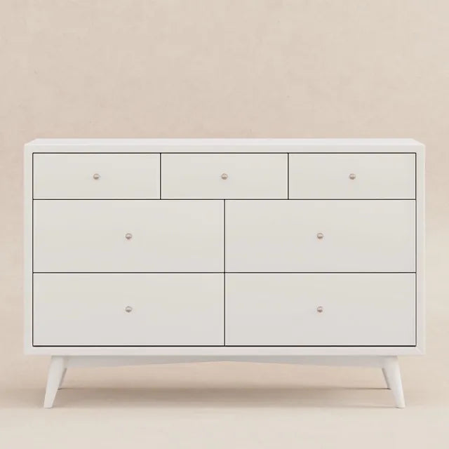 Babyletto Palma 7-Drawer Assembled Double Dresser Warm White Babyletto Palma 7-Drawer Assembled Double Dresser Warm White