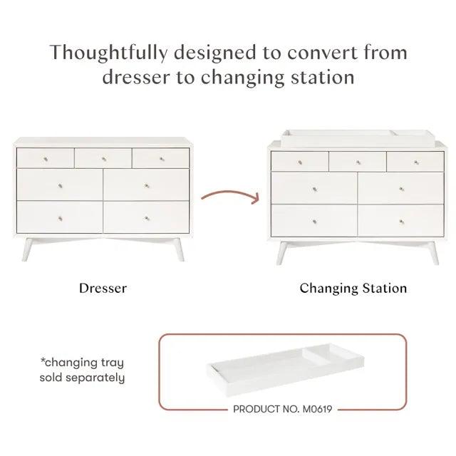 Babyletto Palma 7-Drawer Assembled Double Dresser - Warm White - M15916RW