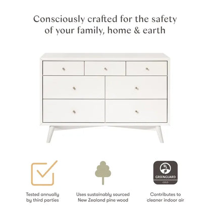 Babyletto Palma 7-Drawer Assembled Double Dresser - Warm White - M15916RW