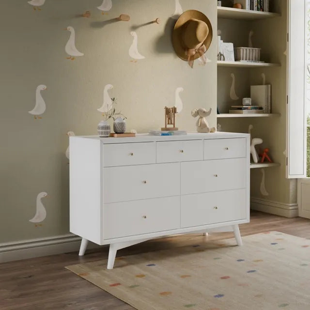 Babyletto Palma 7-Drawer Assembled Double Dresser - White - M15916W