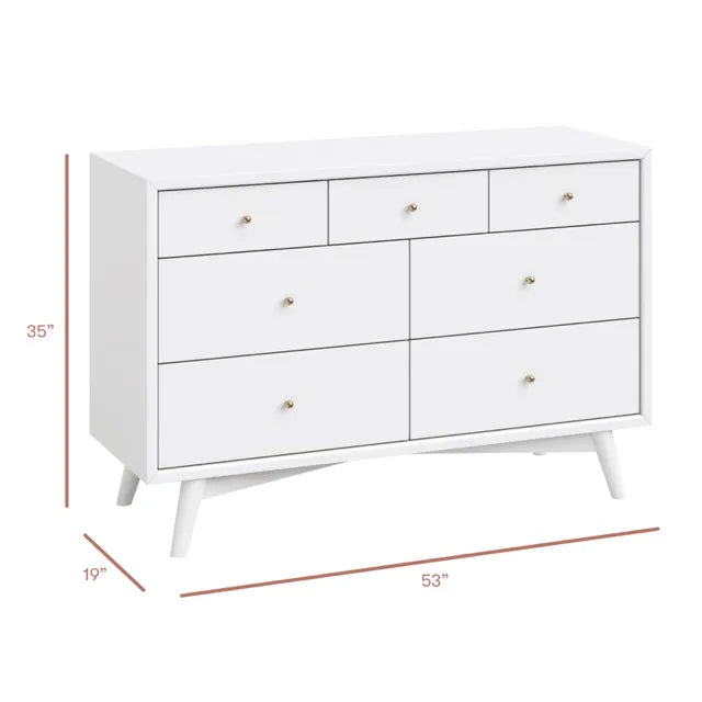 Babyletto Palma 7-Drawer Assembled Double Dresser - White - M15916W