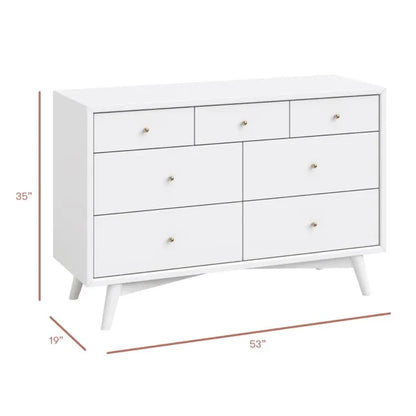 Babyletto Palma 7-Drawer Assembled Double Dresser - White - M15916W