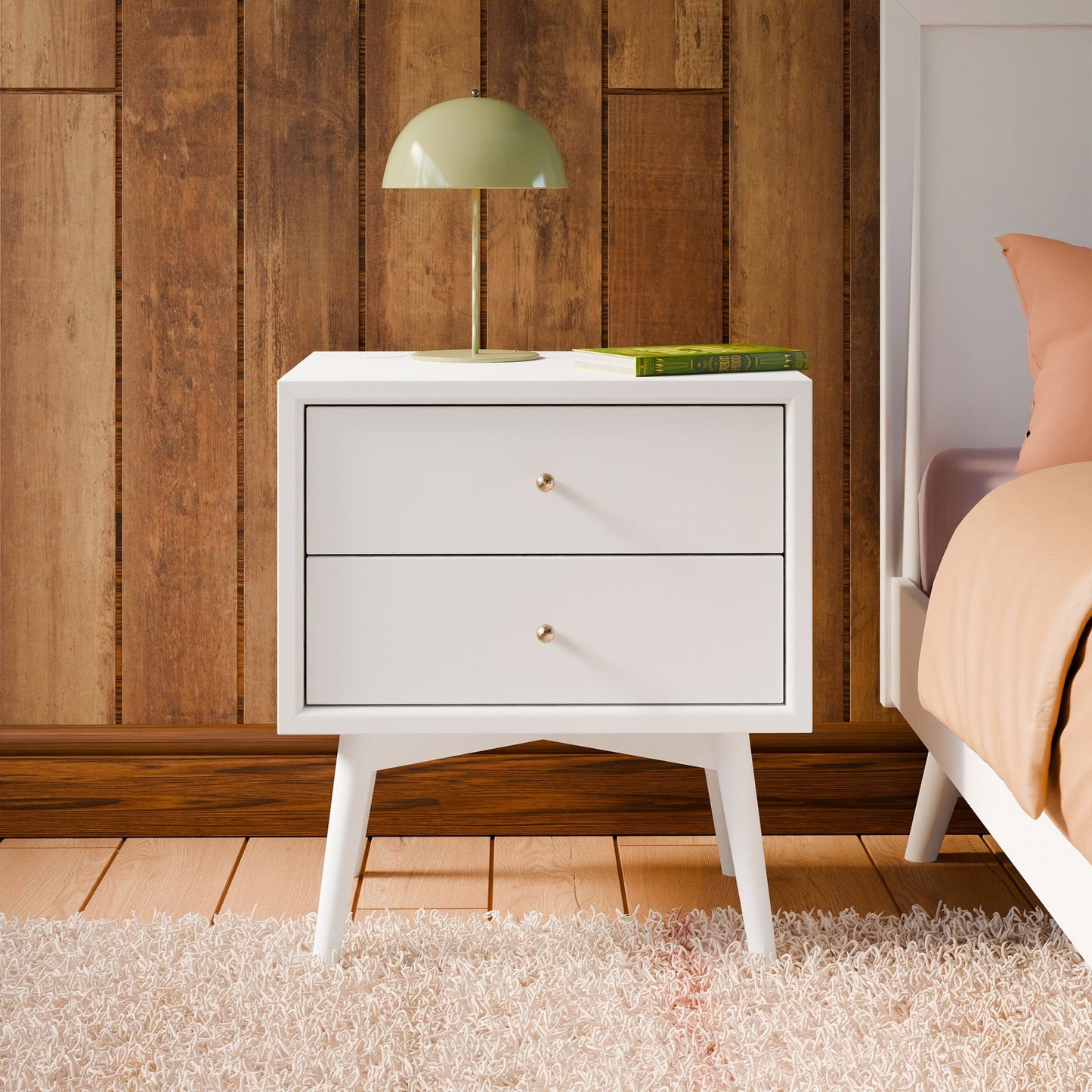 Babyletto Palma Nightstand, Assembled - White - M15960W