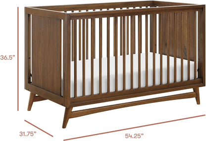 Babyletto Peggy 3-in-1 Convertible Crib w/Toddler Bed Conversion Kit - Natural Walnut - M15401NL