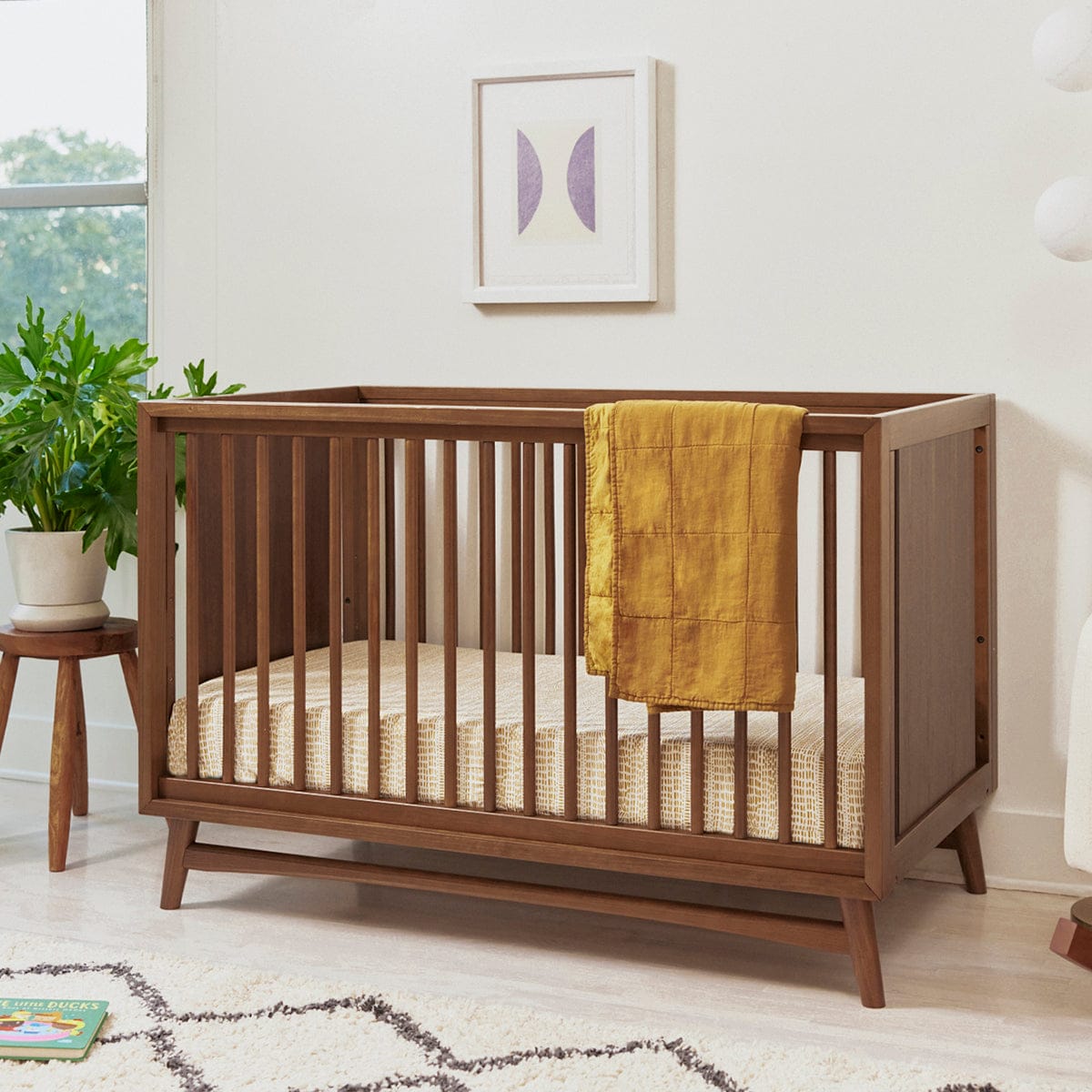 Babyletto Peggy 3-in-1 Convertible Crib w/Toddler Bed Conversion Kit - Natural Walnut - M15401NL