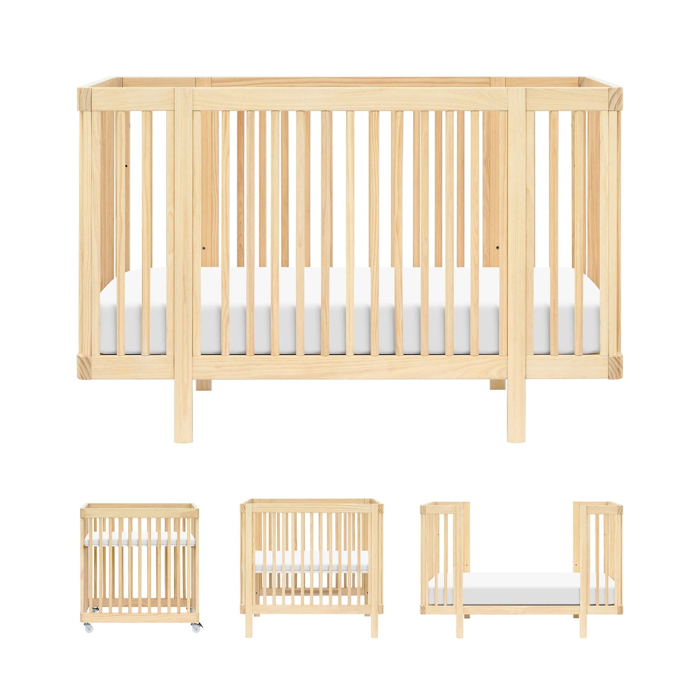 Babyletto Pogo 8-in-1 Convertible Crib w/All-Stages Conversion Kits - Blonde - M29880BD