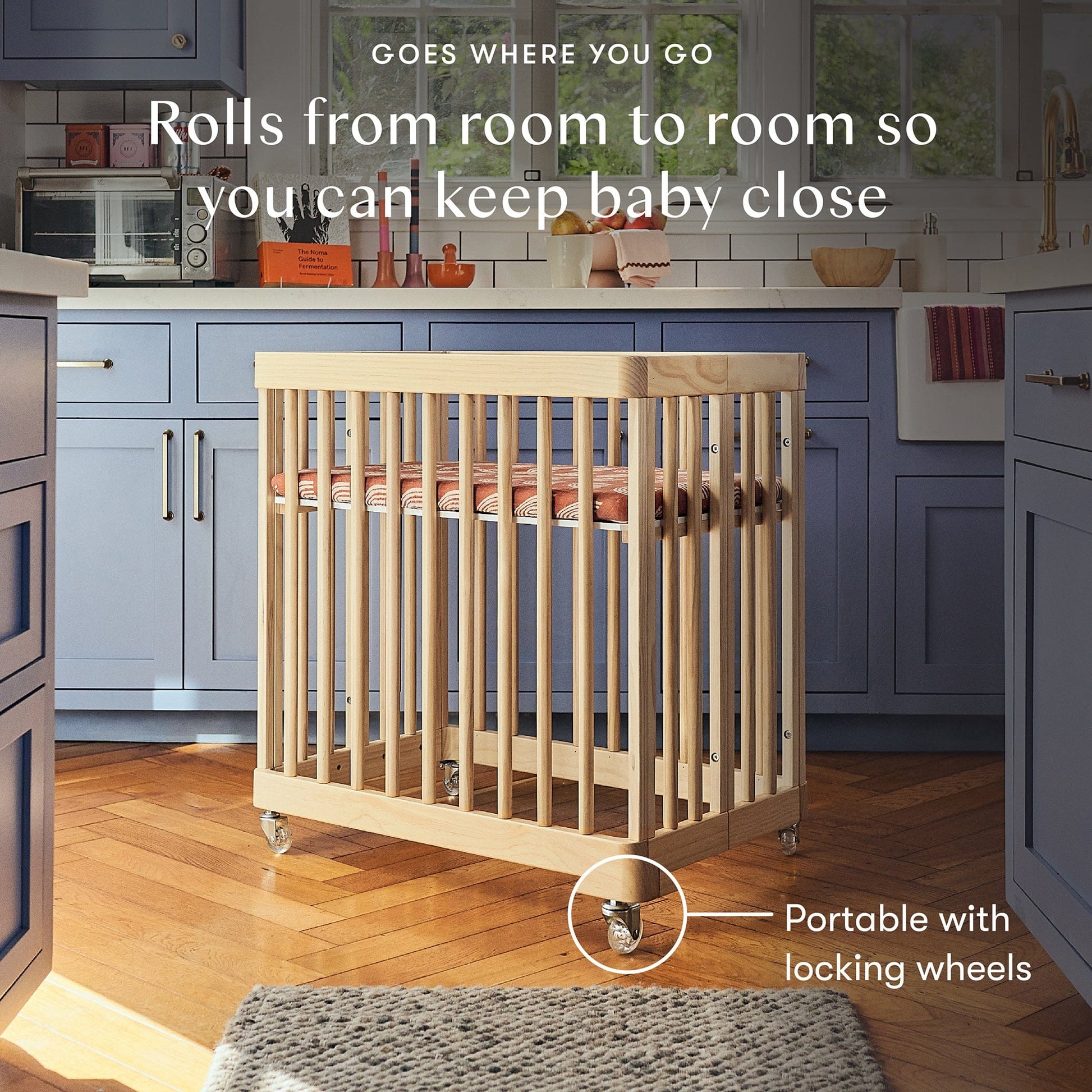 Babyletto Pogo 8-in-1 Convertible Crib w/All-Stages Conversion Kits - Blonde - M29880BD