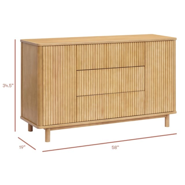 Babyletto Pogo Tambour Assembled Dresser - Honey - M29816HY