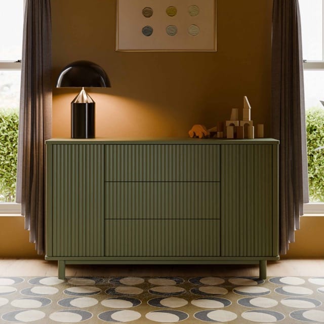 Babyletto Pogo Tambour Assembled Dresser - Olive - M29816OL