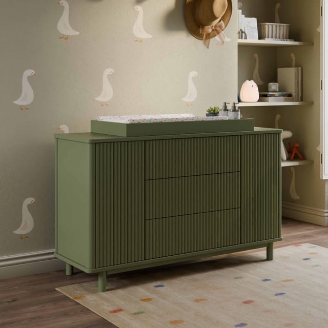 Babyletto Pogo Tambour Assembled Dresser - Olive - M29816OL