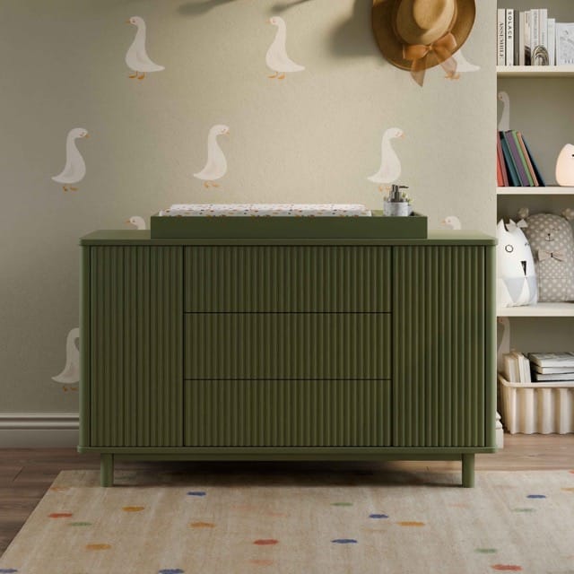 Babyletto Pogo Tambour Assembled Dresser - Olive - M29816OL