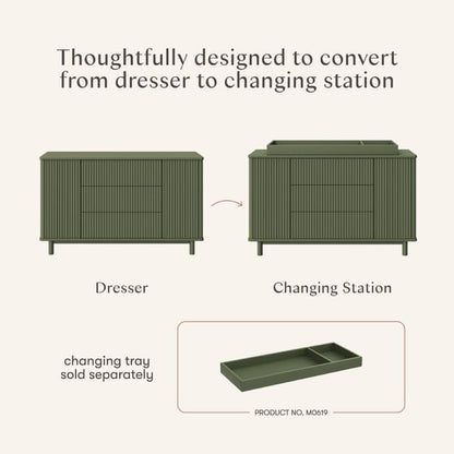 Babyletto Pogo Tambour Assembled Dresser - Olive - M29816OL
