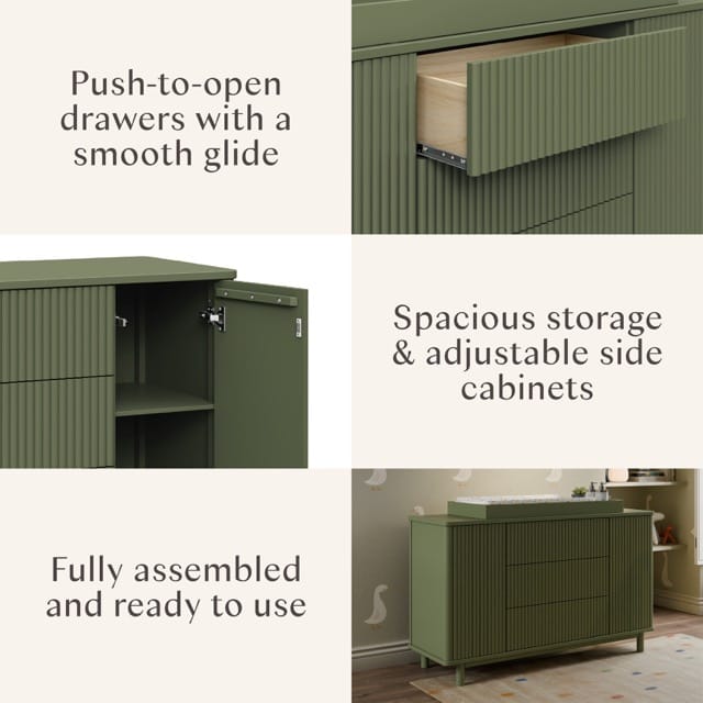 Babyletto Pogo Tambour Assembled Dresser - Olive - M29816OL