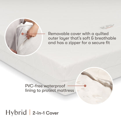 Babyletto Pure Core Midi Crib Mattress w/ Hybrid Quilted Waterproof Cover (Lightweight) - M5397C