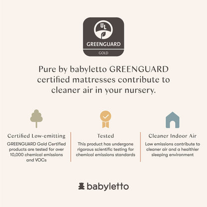 Babyletto Pure Core Midi Crib Mattress w/ Hybrid Quilted Waterproof Cover (Lightweight) - M5397C