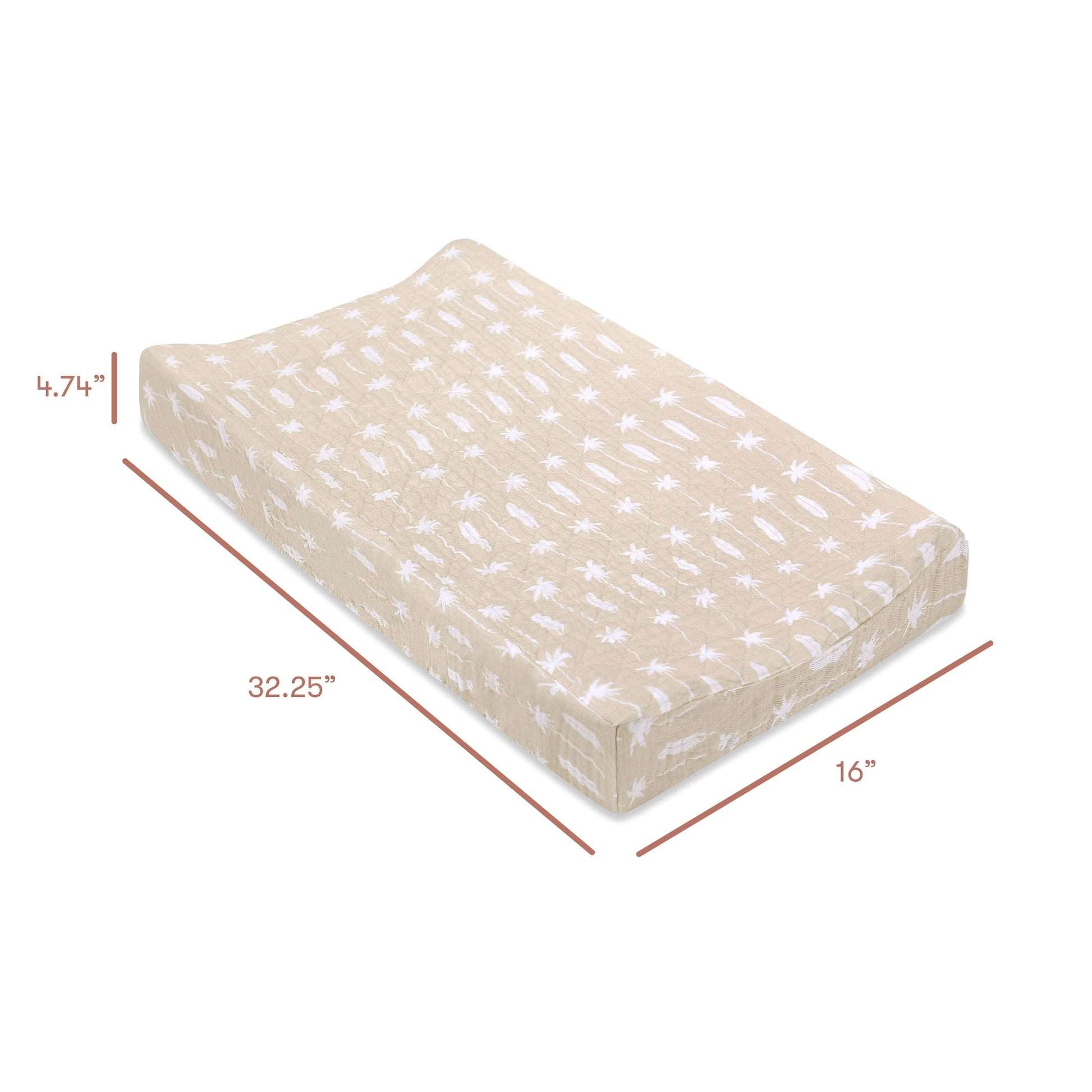Babyletto Quilted Changing Pad Cover in GOTS Certified Organic Muslin Cotton - Beach Bum - T27037