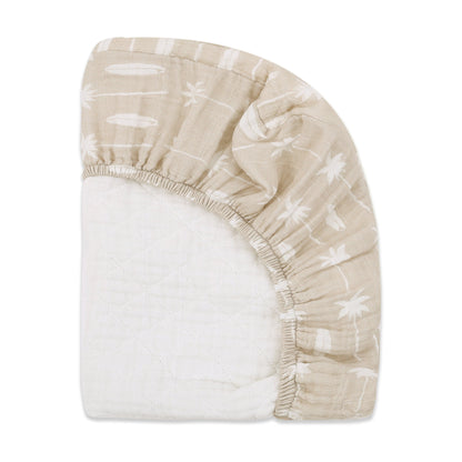 Babyletto Quilted Changing Pad Cover in GOTS Certified Organic Muslin Cotton - Beach Bum - T27037