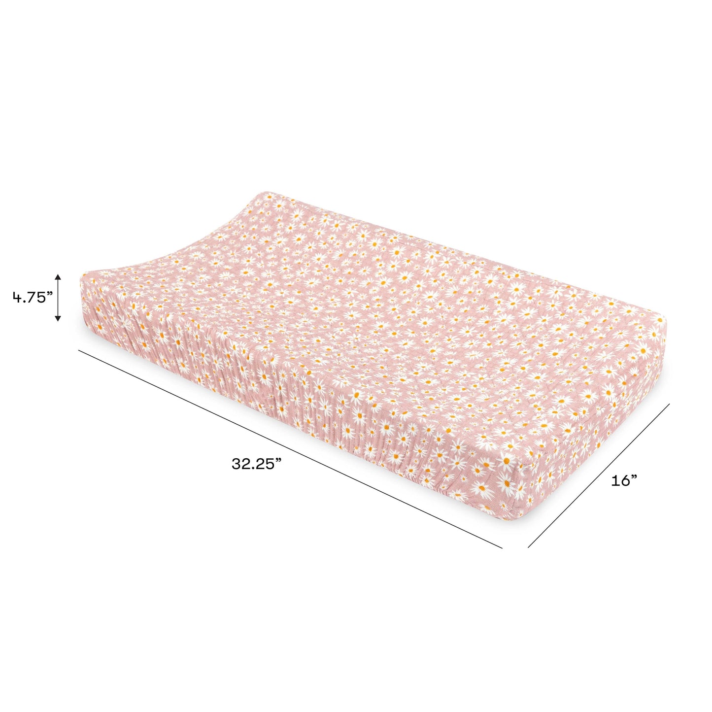 Babyletto Quilted Changing Pad Cover in GOTS Certified Organic Muslin Cotton - Daisy - T28037