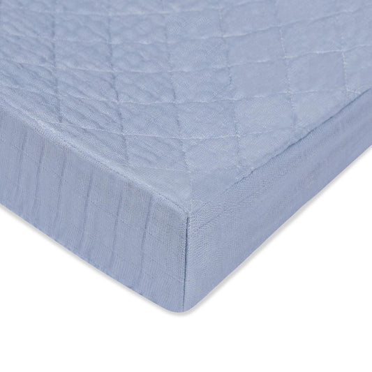 Babyletto Quilted Changing Pad Cover in GOTS Certified Organic Muslin Cotton-Dewdrop - T29637DP