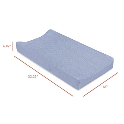Babyletto Quilted Changing Pad Cover in GOTS Certified Organic Muslin Cotton - Dewdrop - T29637DP